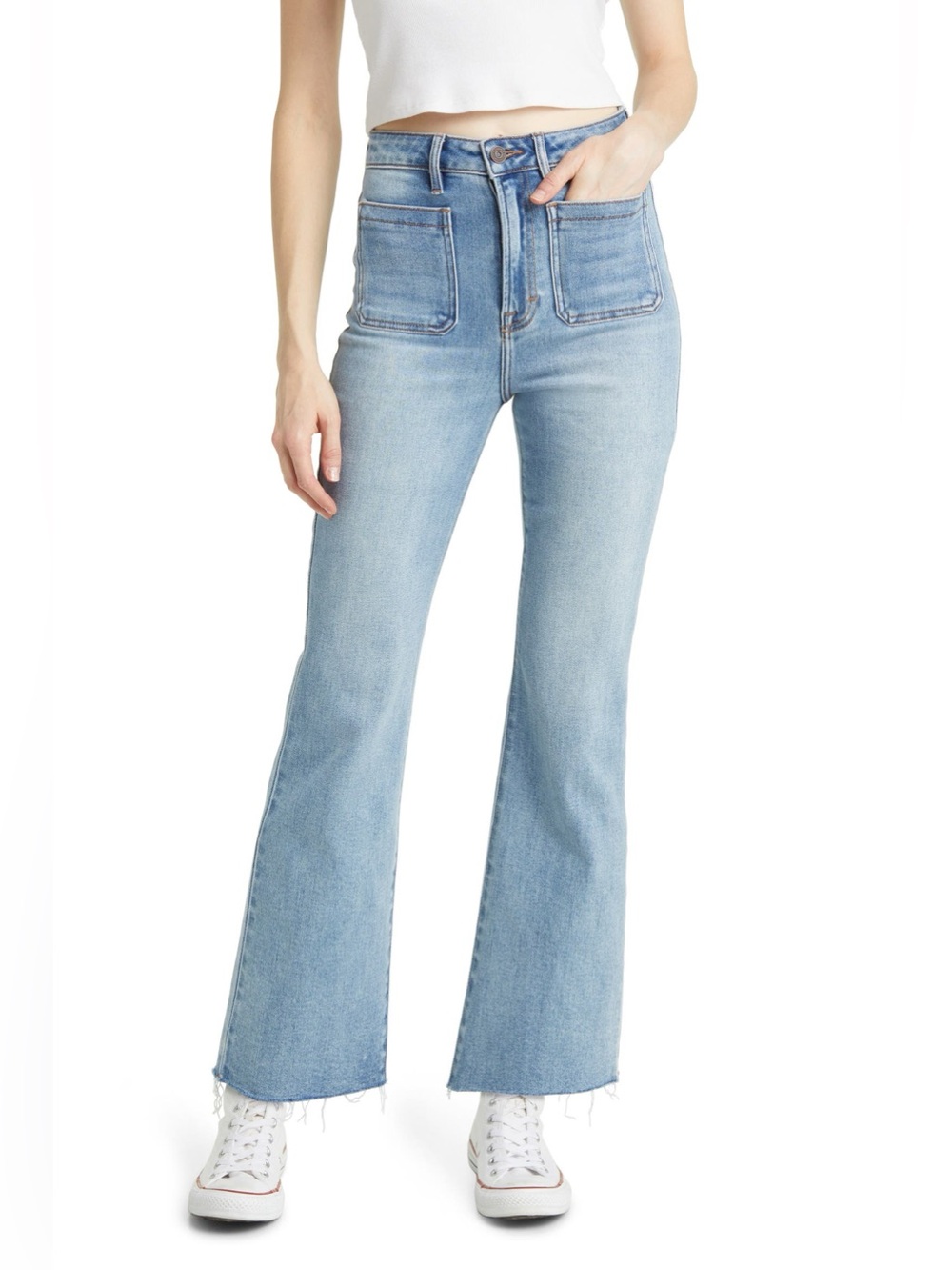 Hidden Patch Pocket Bootcut Jeans